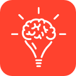 light bulb with brain icon